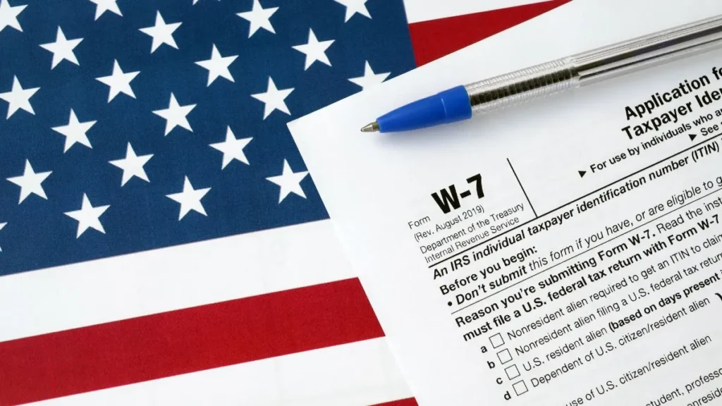 Formulario W-7 del IRS para solicitar el ITIN Number en USA