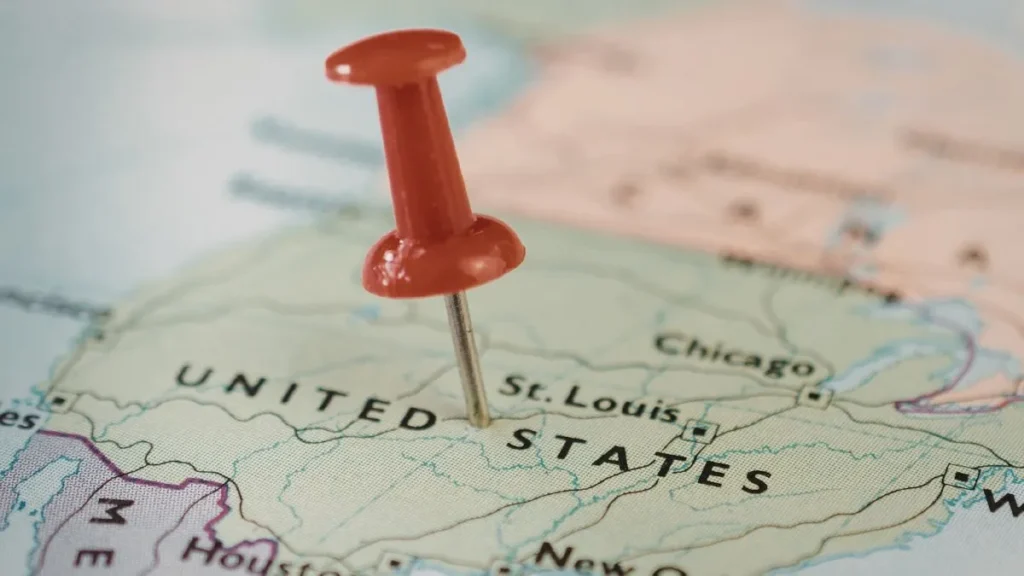 Mapa de Estados Unidos con las mejores ciudades para vivir y trabajar